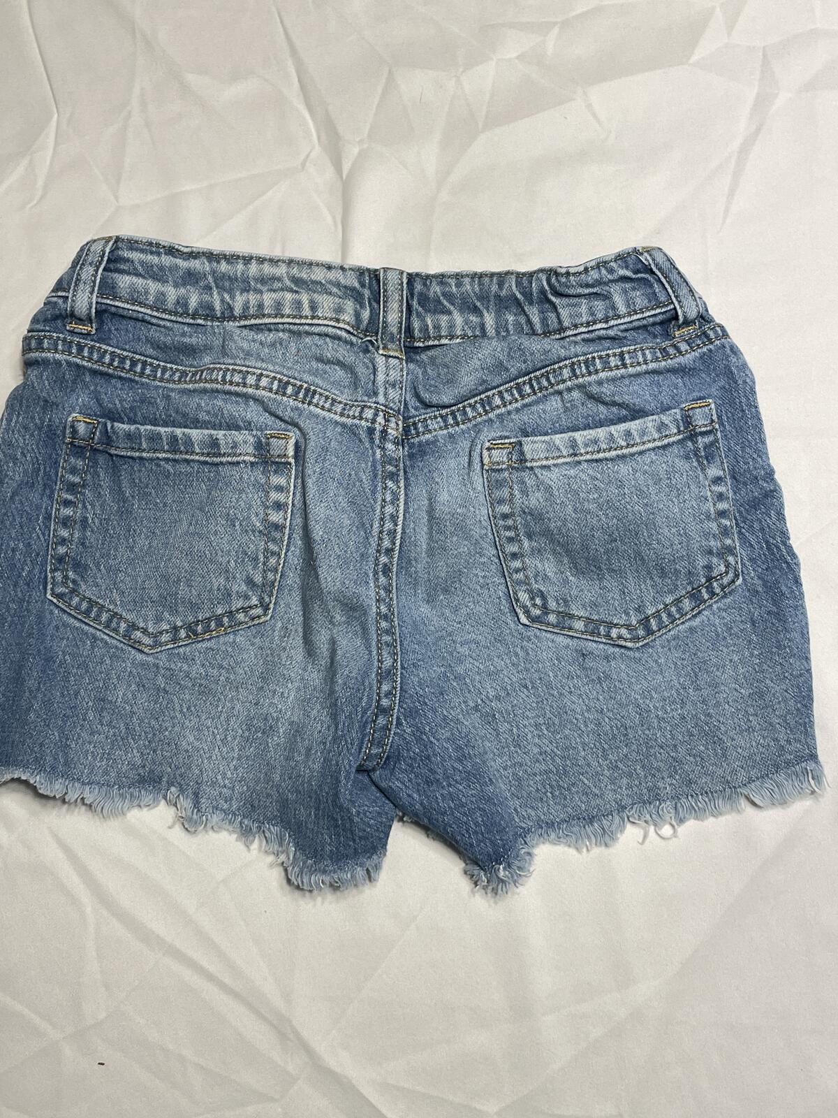 Cat & Jack girls denim distressed cut off shorts w/ adjustable waist size 10/12