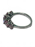 Stauer 925 Sterling Silver Pink Stone Cluster Ring Sterling Silver 925 SIZE 4.5