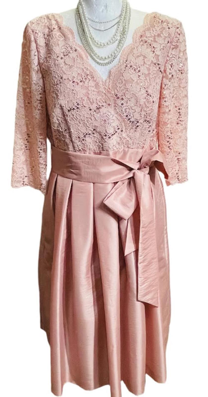 EUC Jessica Howard Dress Formal MOB Prom Rose Gold/Blush Pink Ladies 12