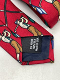 Vintage Mens Neck Tie Hatfield House Maroon Golf Theme 100% Silk