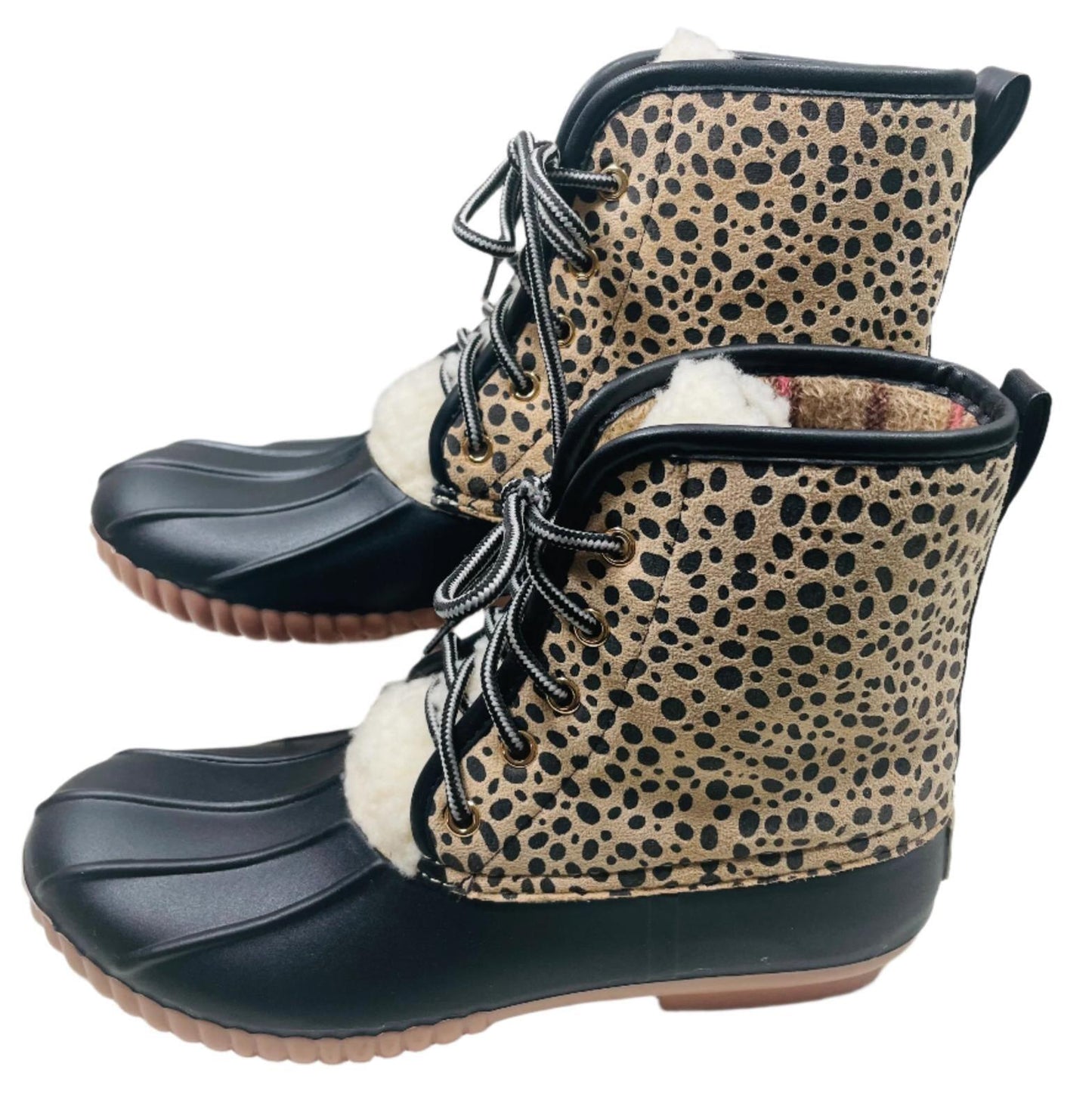 Simply Southern Leopard Print Duck Boots Ladies 9 NWOT