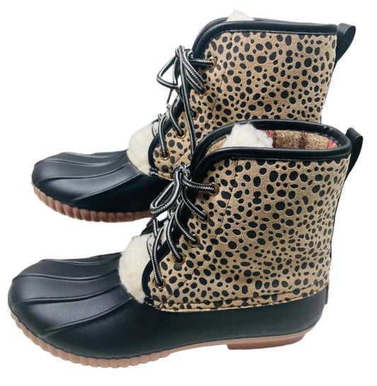 Simply Southern Leopard Print Duck Boots Ladies 9 NWOT
