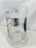VINTAGE NFL Jacksonville Jaguars Beer Stein Glass 5.5" with Quater Drink Lines