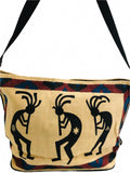 Vintage Style Woven Shoulder Bag with Tribal Kokopelli Design