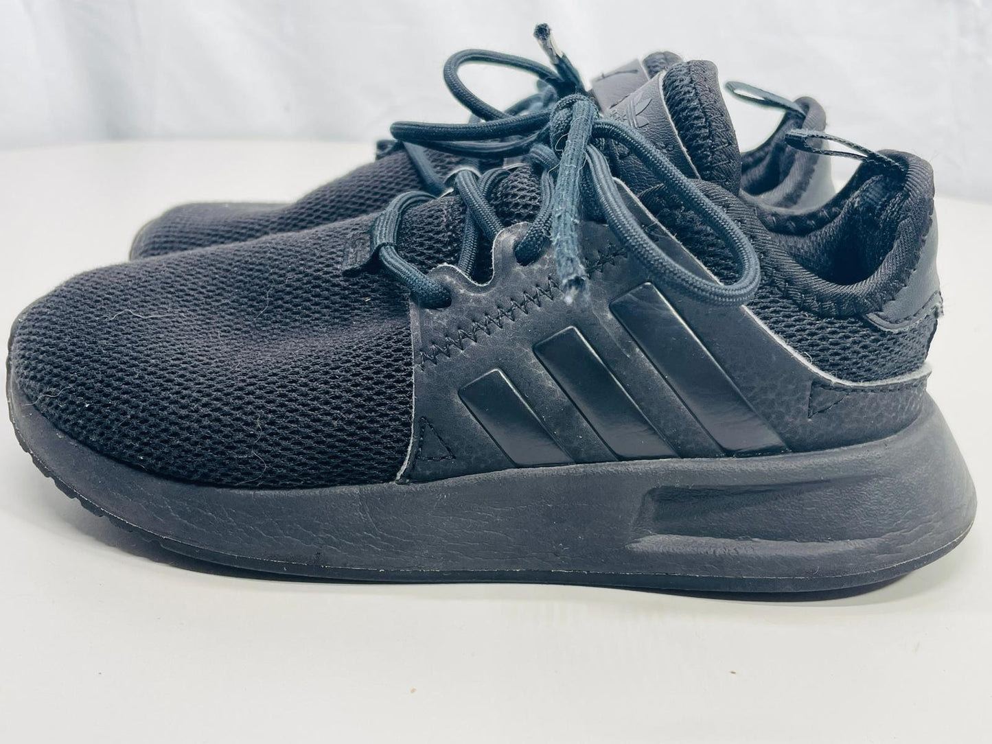 Adidas Sneaker All Black Blackout Mesh Run Shoe Unisex Boys Girls 13K
