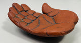 Small Clay Hand Palm Trinket Change Tray 5" x 3"