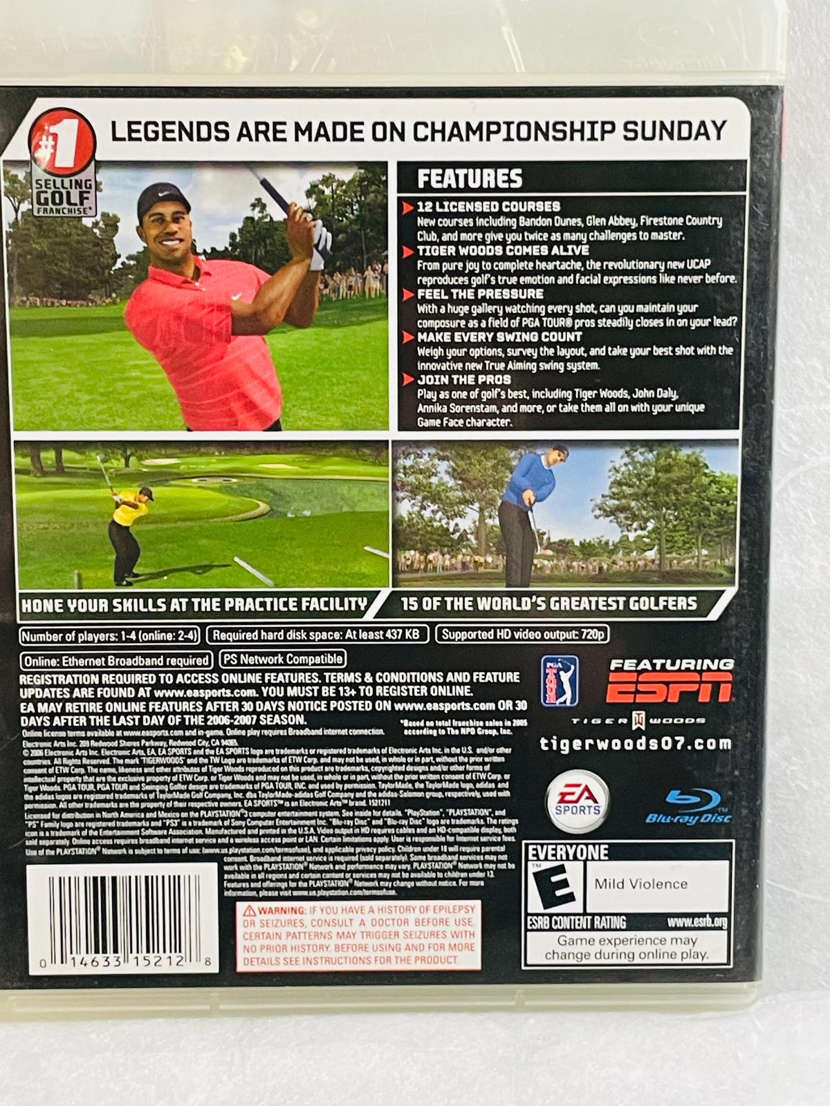 PlayStation PS3 Game Tiger Woods PGA Tour 07