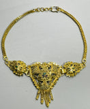 Indian Bollywood Jewelry Upper Arm Bracelet Yellow Gold Tone Heart Shape 10"