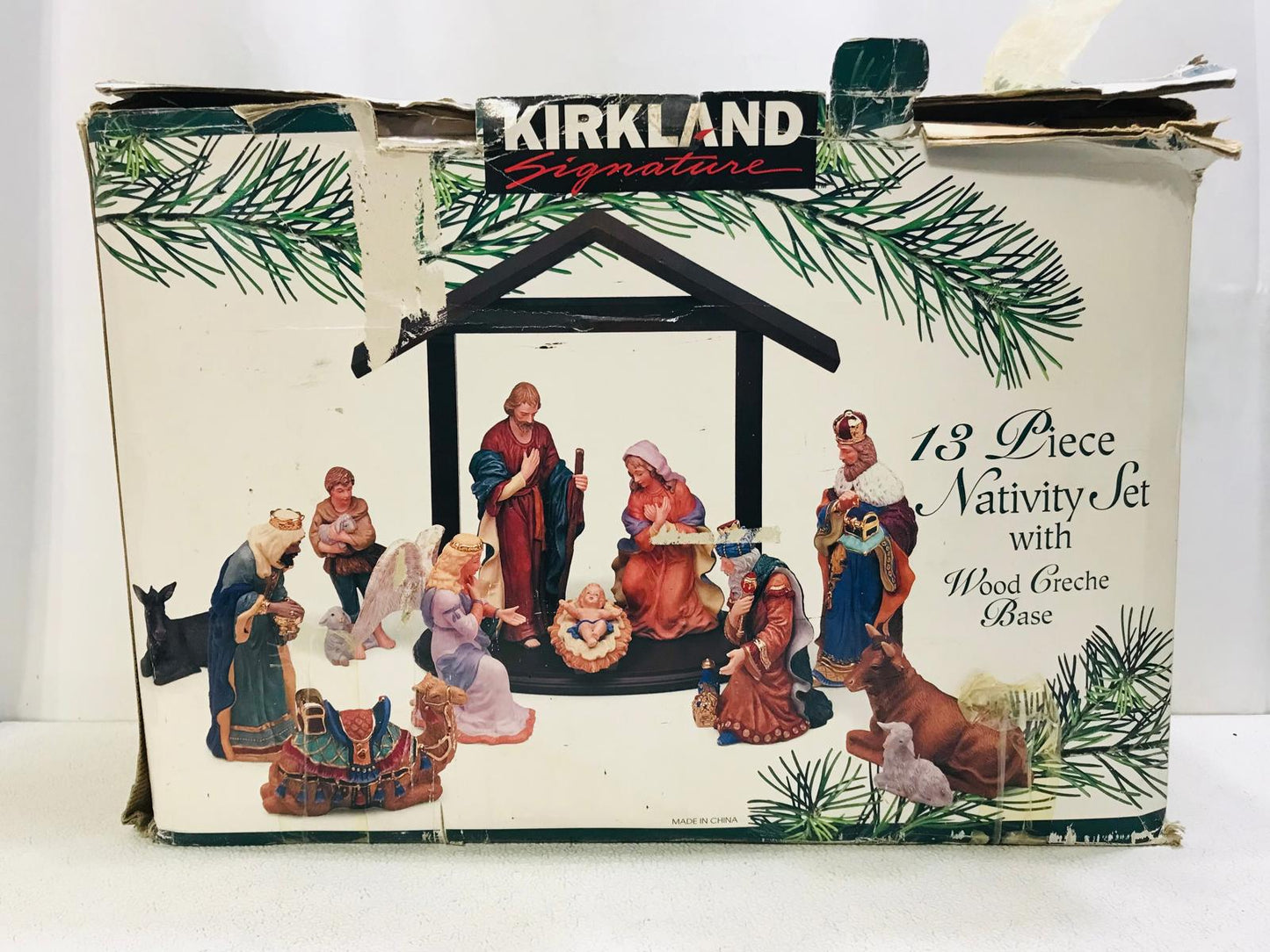 VINTAGE COMPLETE Kirklands Signature 13 PC Nativity Set