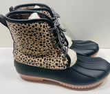 Simply Southern Leopard Print Duck Boots Ladies 9 NWOT
