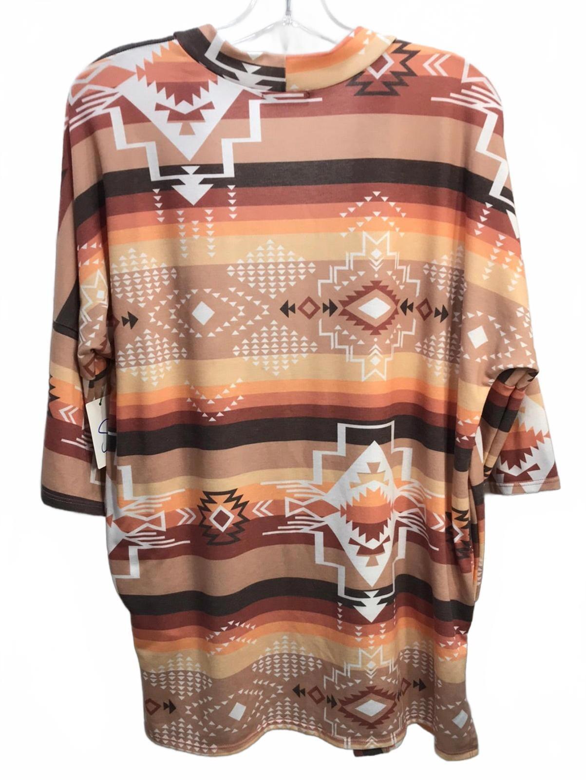 Bohemian Patterned Long Open Front Kimono Cardigan Southwest design Ladies S