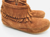 Minnetonka Brown Suede Moccasins Girls  13