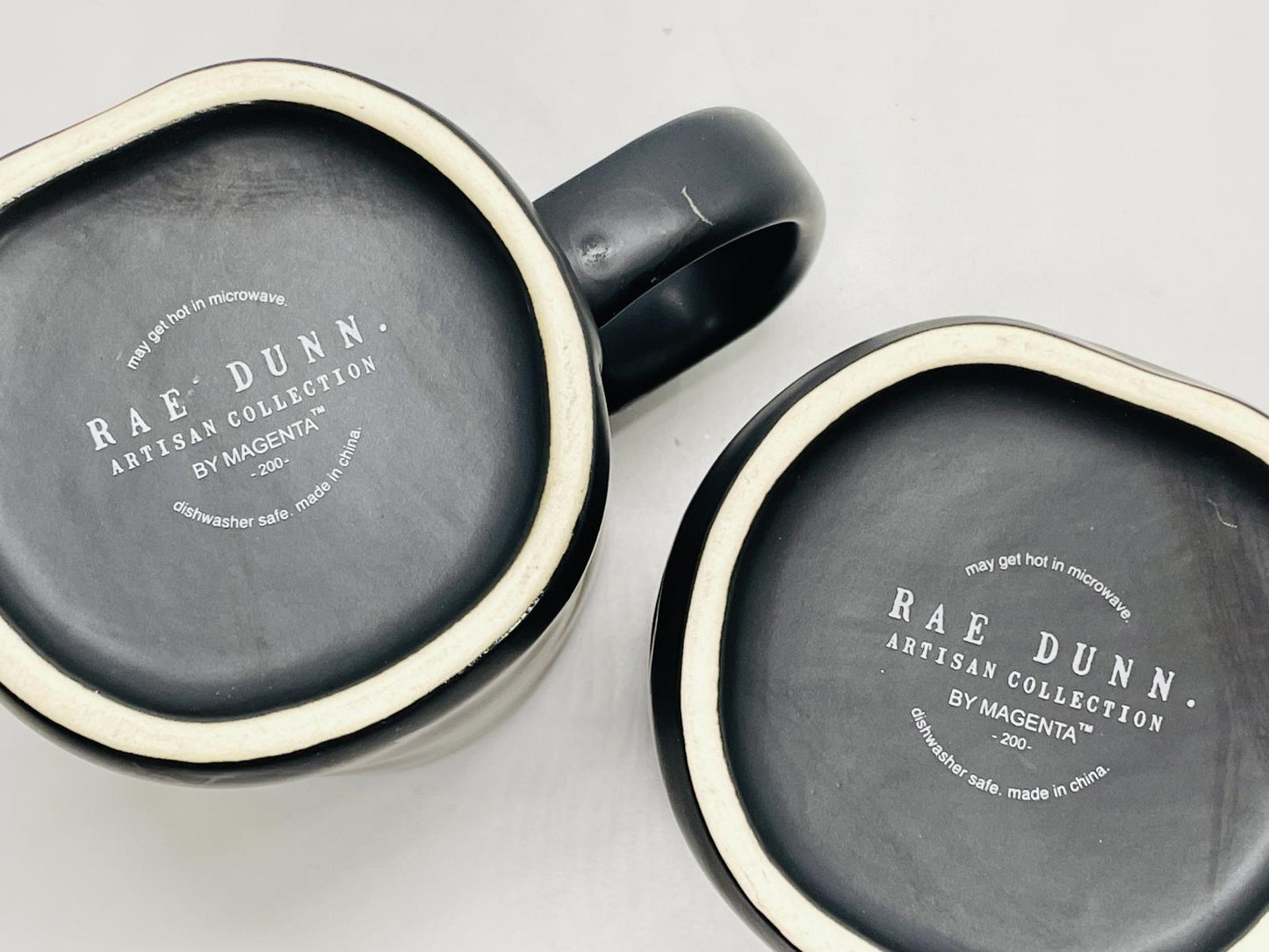 Rae Dunn Artisan Collection by Magenta King and Queen Mug Set Black Ceramic