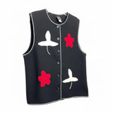 VINTAGE Ali Miles Petites Felted Vest Black PL Women's Petite Large