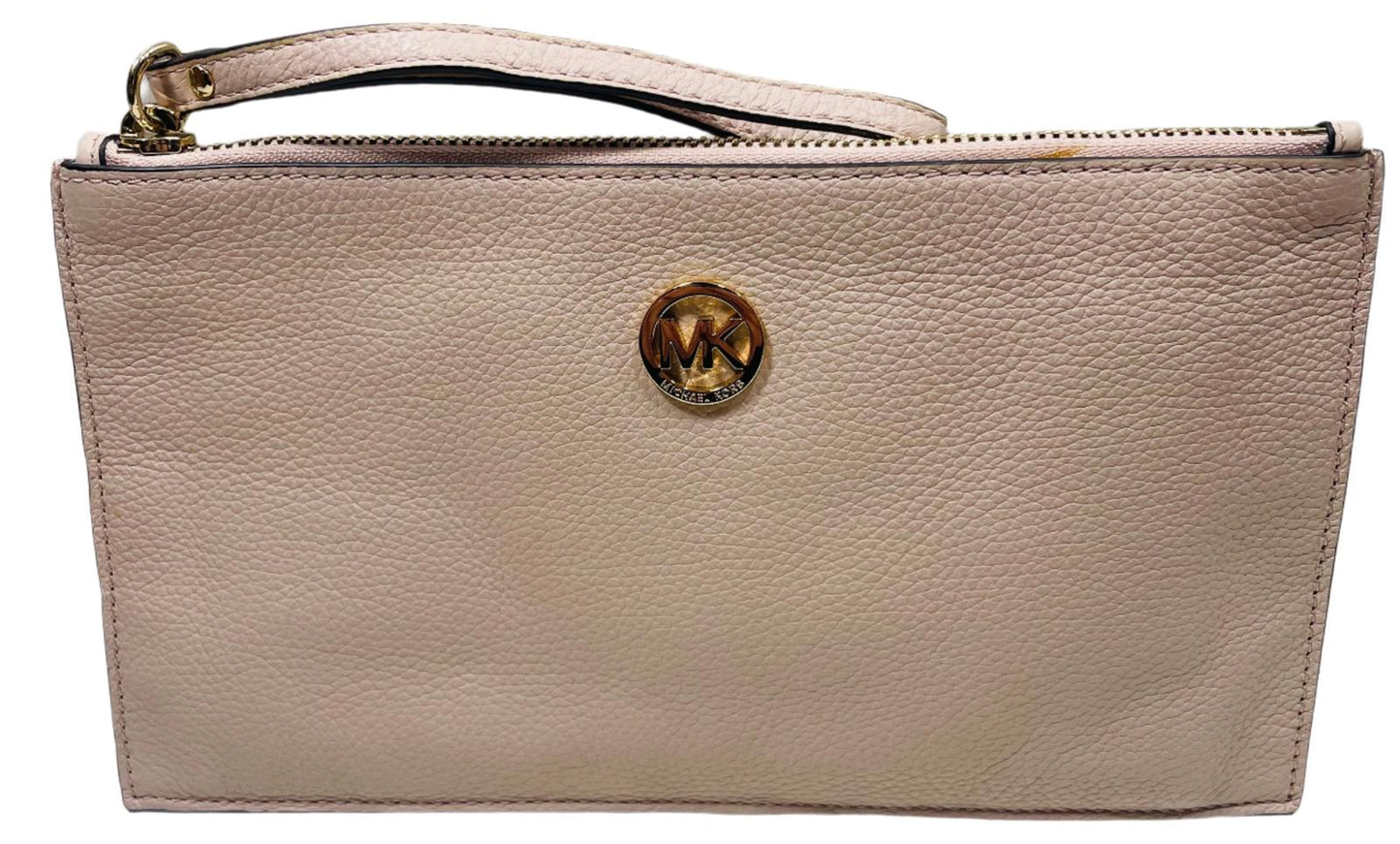 Michael Kors MK Jet Set Wristlet Purse/Wallet/Clutch Rose Pink Pebble Grain