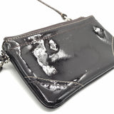 Coach Patent Leather Wristlet Dark Chocolate Dark Brown