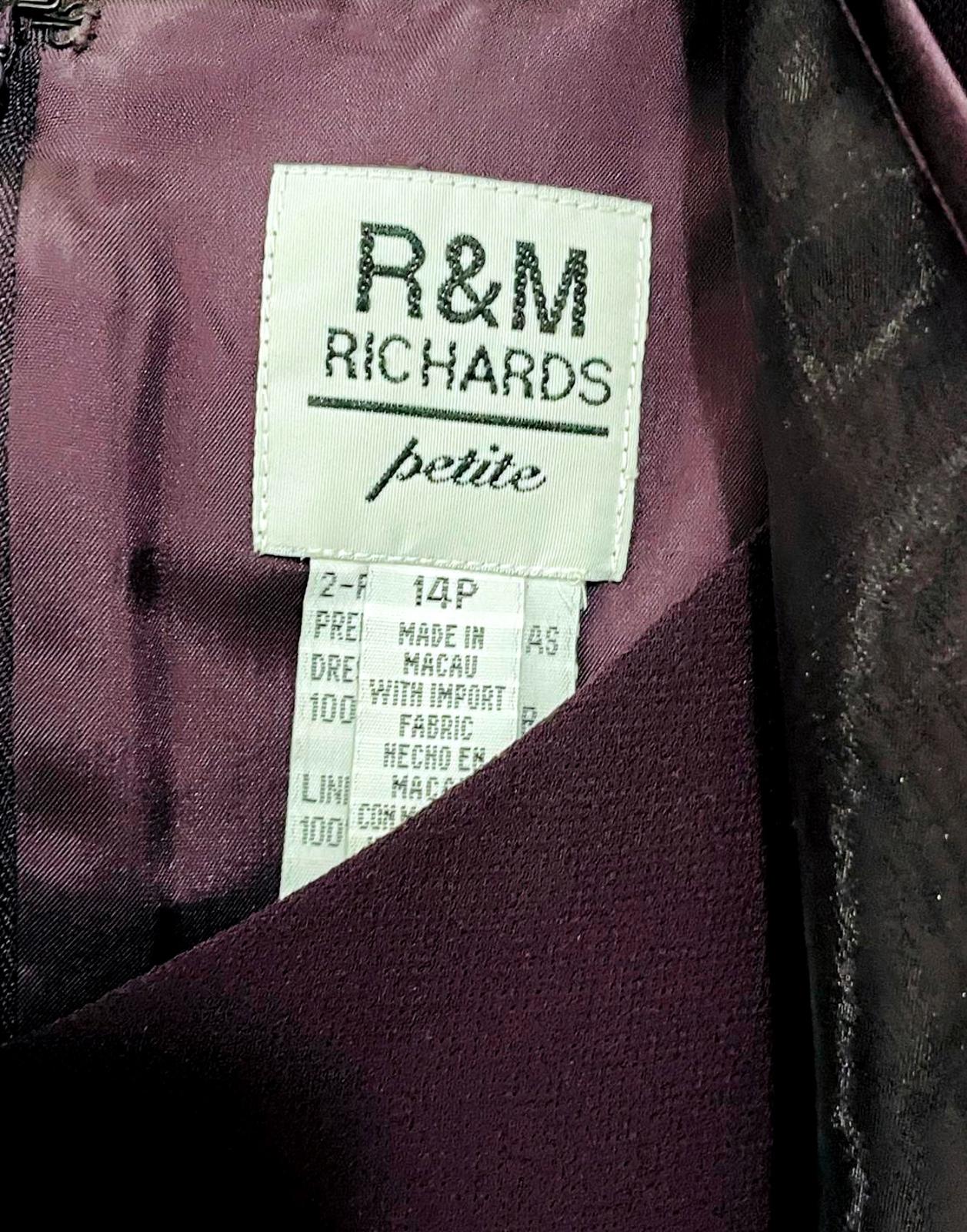 R&M Richards Elegant Purple Plum Evening Dress with Sheer Jacket Ladies 14P