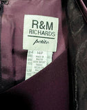 R&M Richards Elegant Purple Plum Evening Dress with Sheer Jacket Ladies 14P