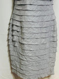 EUC London Times Ball Dress Metallic Silver & Gray Slim Fit Knee Length Ladies 8