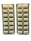 Vintage Ice Cube Tray 2 Pc Set Lot Ivory Textured