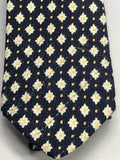 Vintage Mens Neck Tie Brooks Brothers Black with White Flowers 100% Silk