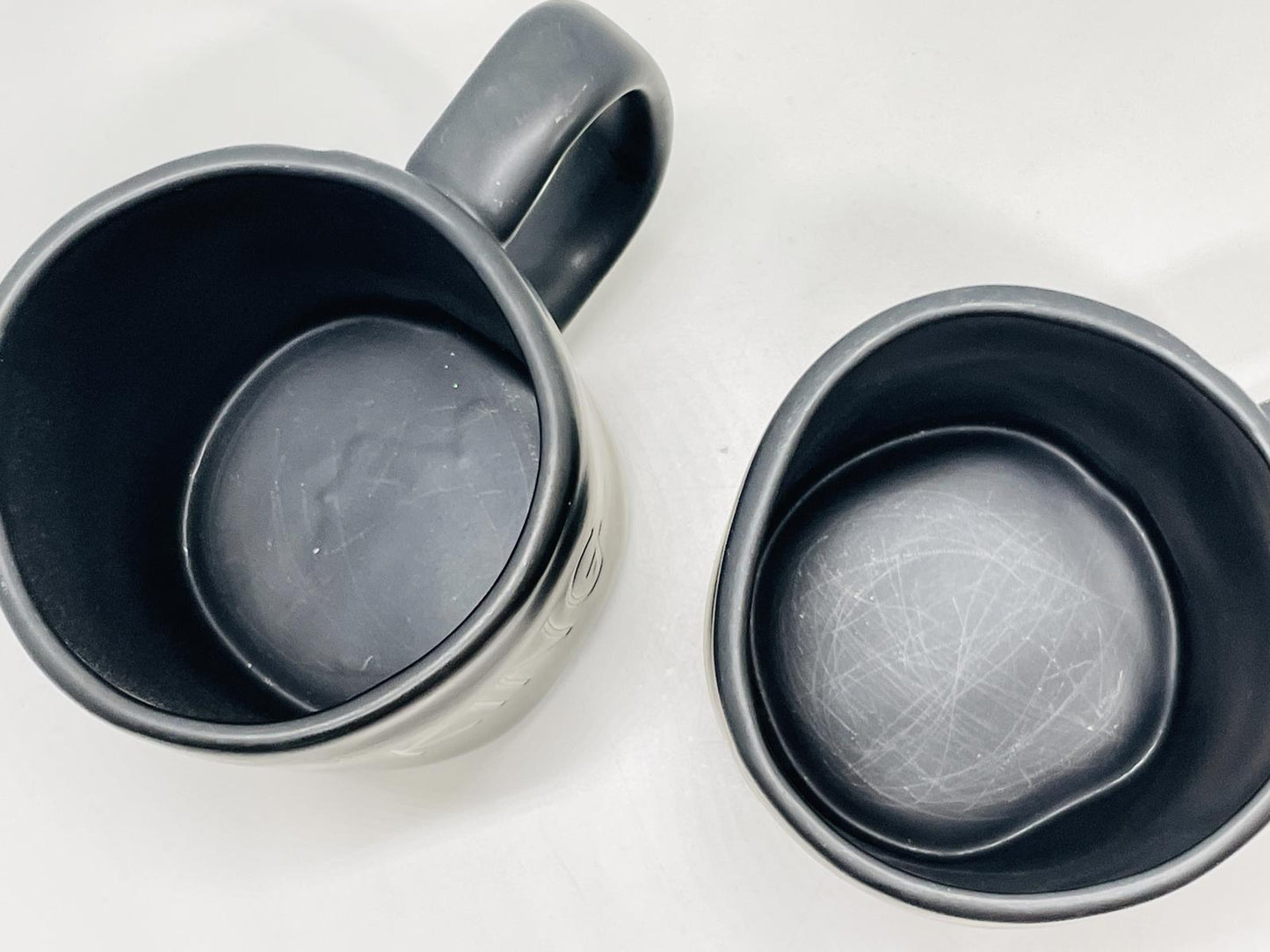 Rae Dunn Artisan Collection by Magenta King and Queen Mug Set Black Ceramic