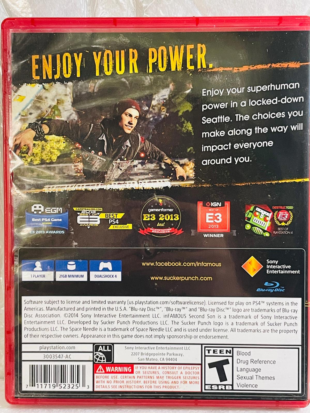 PlayStationPS4 Game inFamous Second Son