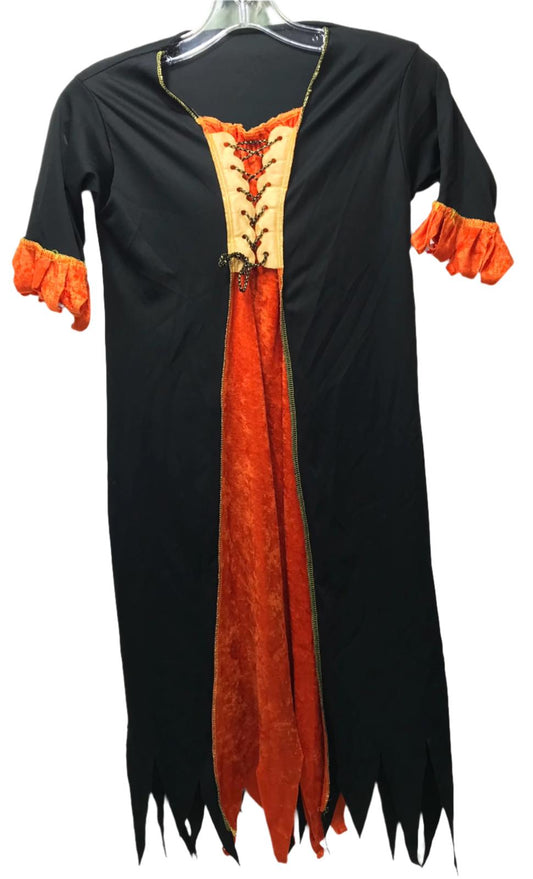 COSTUME Black and Orange Witch Costume Girls Medium