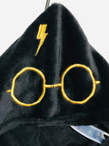 Harry Potter Hogwarts COSTUME Cozy Fuzzy Hooded One Piece Sleeper Pajamas or Costume! Adult XL FRESHLY LAUNDERED TOO!