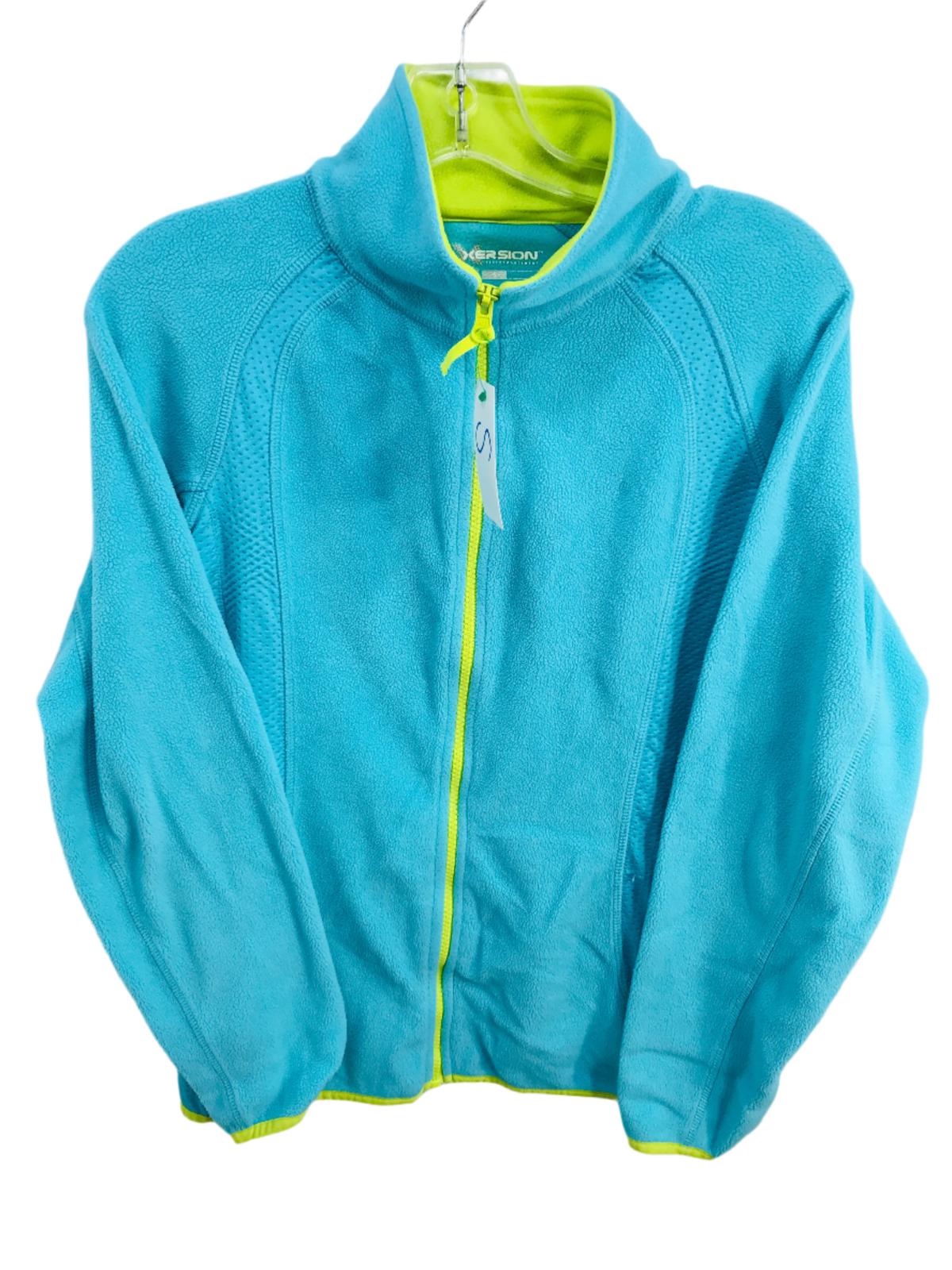 Xersion Neon and Blue Lightweight full Zip Fleece Jacket Ladies S