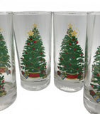 Set of 6 Vintage Christmas Tree Glasses 12 oz Home Interior & Gifts