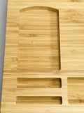 SONGMICS Bamboo Monitor Stand with Phone and Drink Compartments