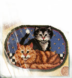 2009 Caron R703 Latch Hook Kit Cuddly Kitties Small Rug PARTIALLY STARTED 20x27