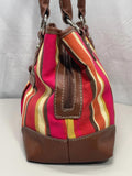 Merona Purse Multi Color Pink Gold Tan Shoulder Straps 3 Large Pockets