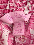 EUC Lilly Pulitzer Pink and Yellow Oceanic Pattern Shorts Girls 2-3