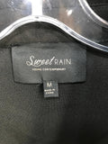 Sweet Rain Fashion Shacket Black Fleece with Studded Fringe Ladies M
