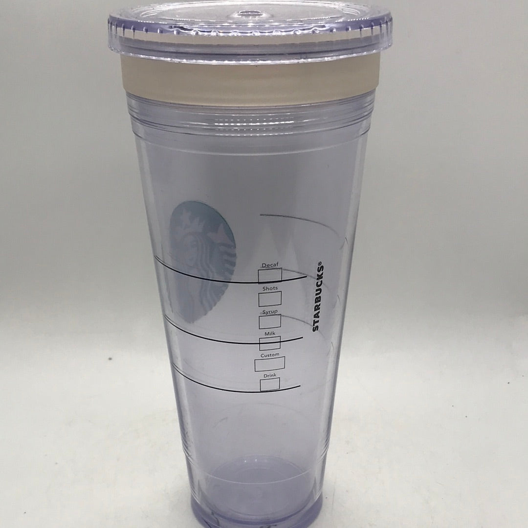 Starbucks 2011 Double Wall Clear Tumbler 24oz  No Straw