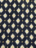 Vintage Mens Neck Tie Brooks Brothers Black with White Flowers 100% Silk