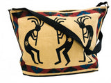 Vintage Style Woven Shoulder Bag with Tribal Kokopelli Design