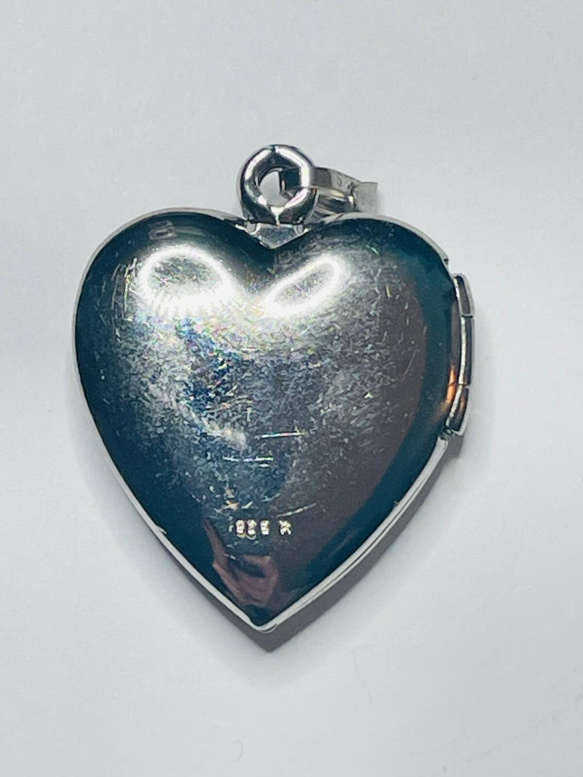 Heart Locket Pendant Charm "Mom" with Rose Floral Design