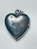Heart Locket Pendant Charm "Mom" with Rose Floral Design