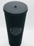 Starbucks Plastic 2021 Black Matte Studded Venti Tumbler, 24 oz EUC NO STRAW