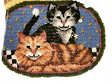 2009 Caron R703 Latch Hook Kit Cuddly Kitties Small Rug PARTIALLY STARTED 20x27