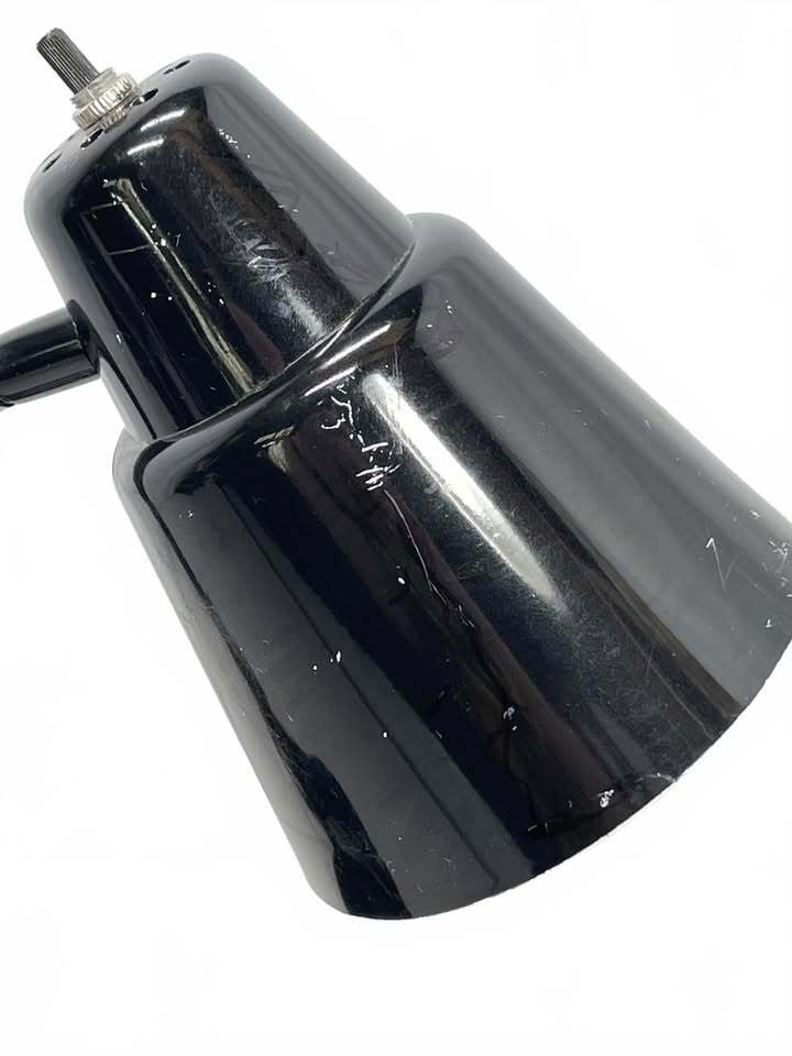 Flexible Gooseneck 14" Black Desk Lamp w/ Weighted Base & Plastic Shade TESTED