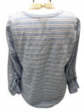 Retro Faded Glory Blue and White Stripe Shirt Ladies L 12/14