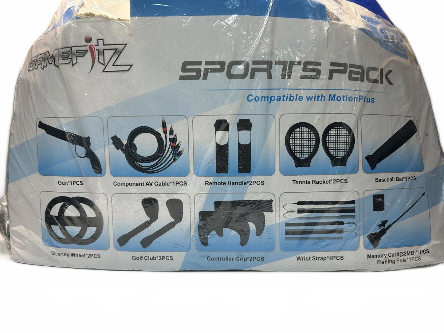 Nintendo Wii Gamefitz Sports Pack Compatible with Wii MotionPlus Complete No Box