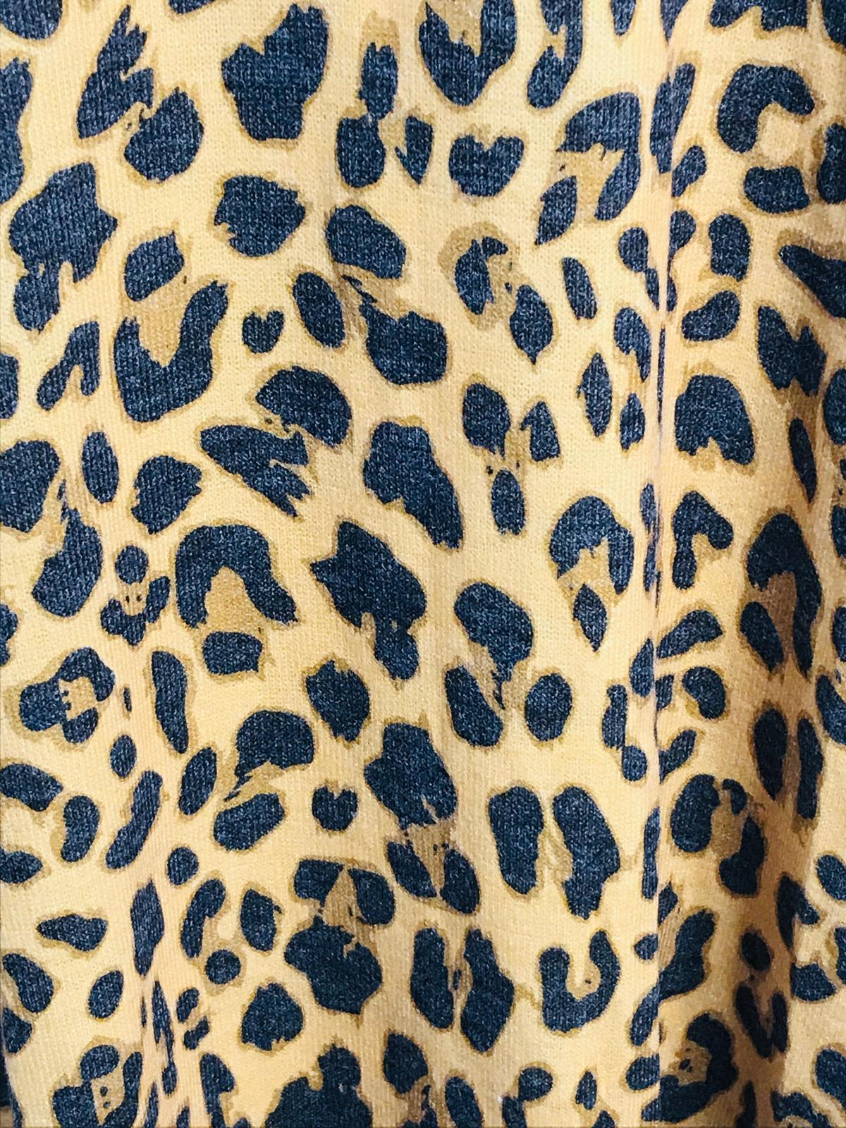 Simply Southern Leopard Print Dress with Sequin Shoulder Accents Ladies S NWT