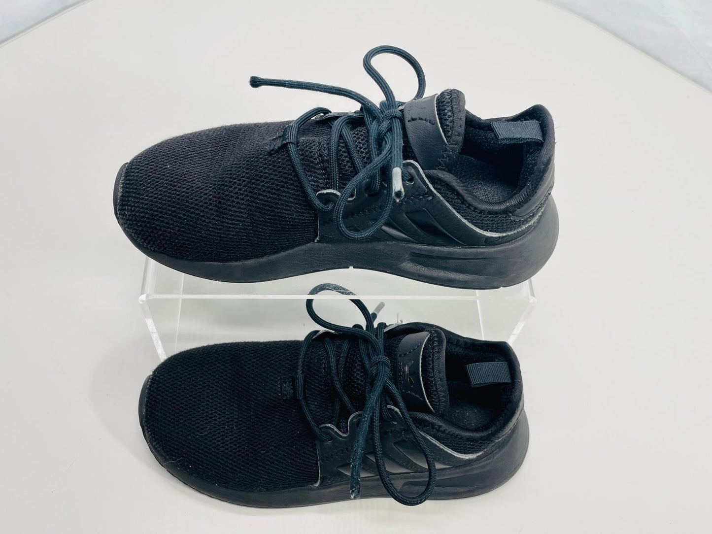 Adidas Sneaker All Black Blackout Mesh Run Shoe Unisex Boys Girls 13K