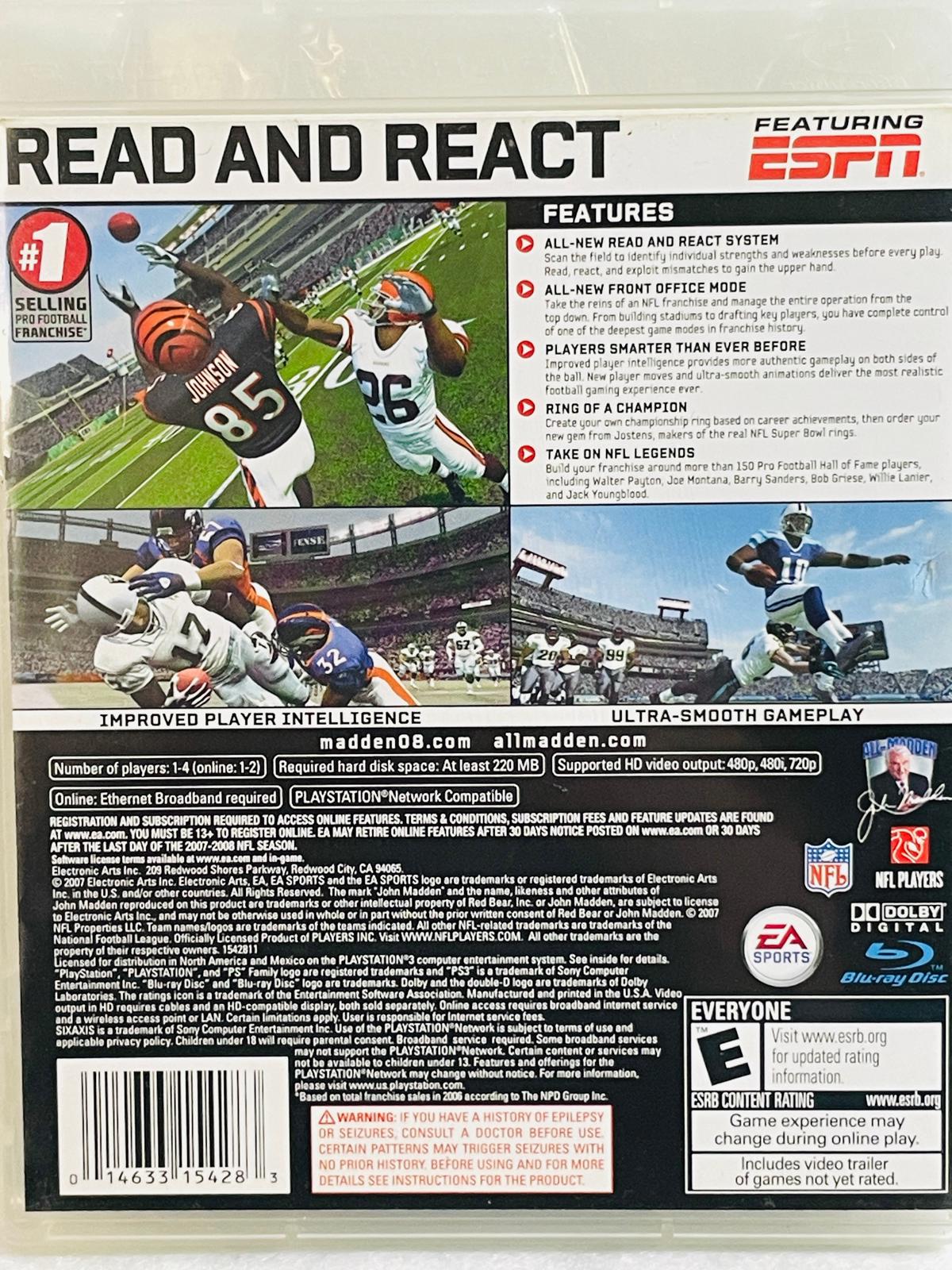 PlayStation PS3 Game Madden 08