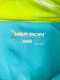 Xersion Neon and Blue Lightweight full Zip Fleece Jacket Ladies S